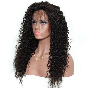 Curly Lace Front Wig 250% Density With Babay Hair Around Bleached Knots 8A Grade Natural Color Deep Curly Human Hair Natural Color Unprocessed - Image 2