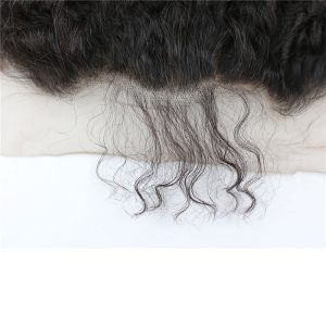 13x6 Lace Frontal Closure Kinky Curly Free Part Ear to Ear Mongolian Human Hair Lace Frontal Bleached Knots with Baby Hair Natural Color (20 inch) - Image 5