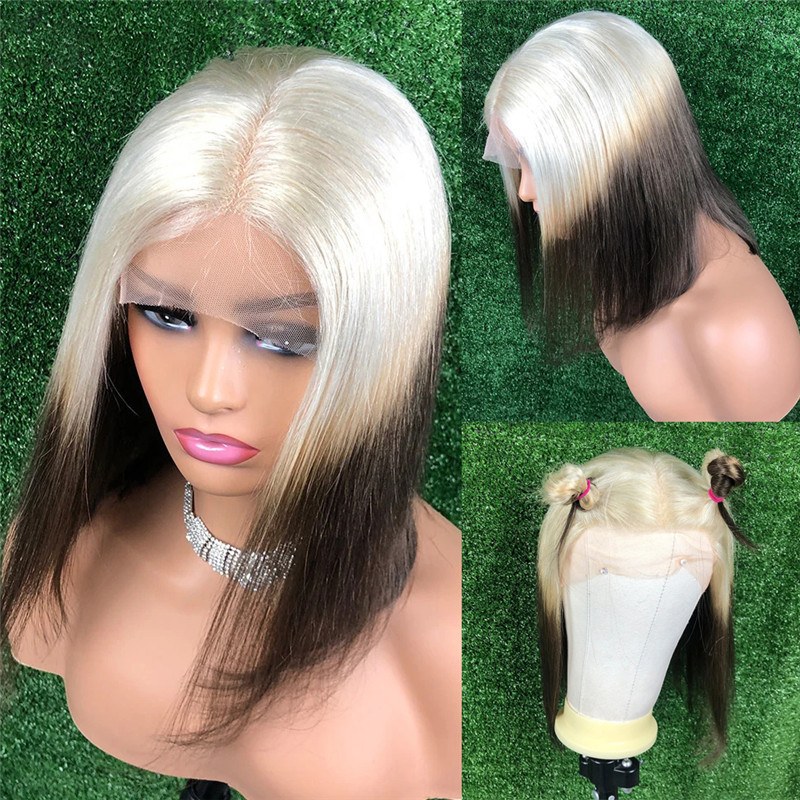 613 Blonde Black Bob Lace Front Wigs For Women Pre Plucked 150% Density Brazilian Remy Hair Grey Pink Short Bob Human Hair Wigs - Image 2