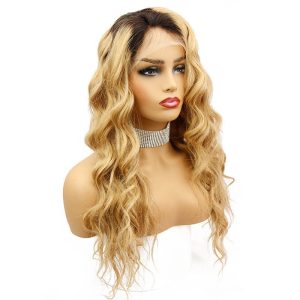 Ombre Colored Brazilian Human Hair Lace Wigs 1B/27 Loose Wave Hair Lace Wigs Bleached Knots Pre Plucked Hair Line with Natural Baby Hair - Image 2
