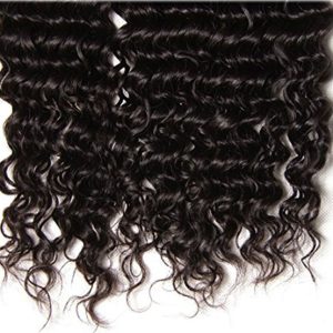 Brazilian Hair Deep Curly Bundles with 13x4 Ear to Ear Lace Frontal Closure Unprocessed Human Hair Extensions - Image 3