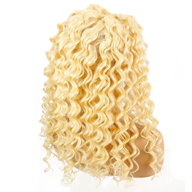 Deep Wave Color #613 Human Hair Lace Wigs Pre Plucked Natural Hair Line Natural Baby Hair Around Brazilian Hair (22inch) - Image 4