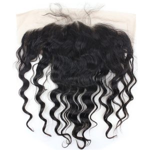 13x6 Lace Frontal Closure Ear to Ear Free Part Loose Wavy Malaysia Human Hair Full Lace Closure Bleached Knots with Baby Hair Natural Color (22 - Image 3