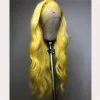 Peruvian Hair Styled Body Wave Lace Front Wigs Yellow Color
