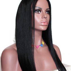 Pretty Lace Front Wigs Natural Black Silk Straight Indian Hair Bleached Knots Natural Baby Hair Around Pre-Plucked For Black Women - Image 3