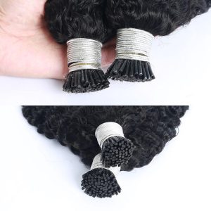 3B 3C Kinky Curly I Tip Microlinks Human Hair Extensions Brazilian Virgin Hair Weave Bundles I Tip Hair Extensions Pwigs - Image 3