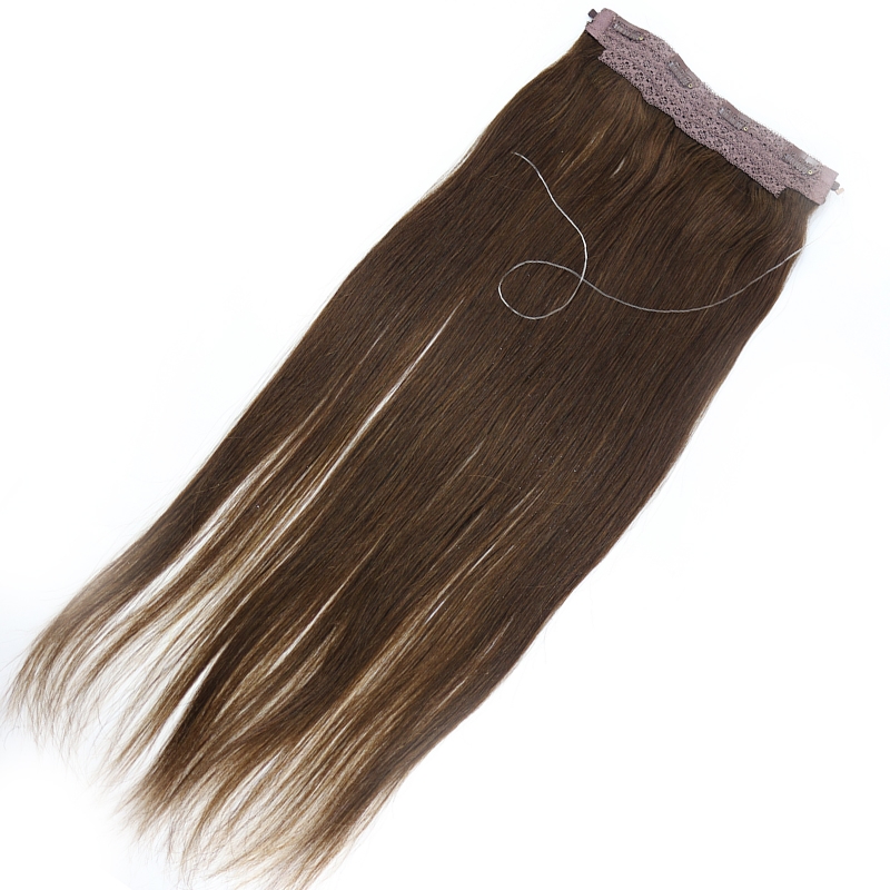 Brazilian Human Hair Flip Hair Extension Color #4 Flip In Hair Extension Straight Hair - Image 2