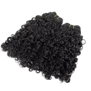 Alternative view of Vendor Kinky Curly Burmese Curly Hair Weft Raw Virgin Brazilian Hair For Black Women Hair Bundle Human  Hair Bundles Curly 100% Remy Hair Extension Human Weave 3 Bundle
