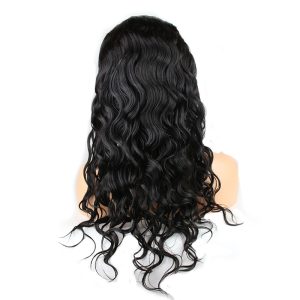 Lace Front Wigs Online 22 inch Natural Black Loose Wave Brazilian Hair Natural Human Hair Wig with Baby Hair Bleached Knots - Image 3