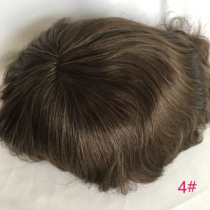 Men's Toupee Human Hair Monofilament Net Base Thin Skin Around with Combs Toupee for Men #2 Mixed 60% Grey - Image 22
