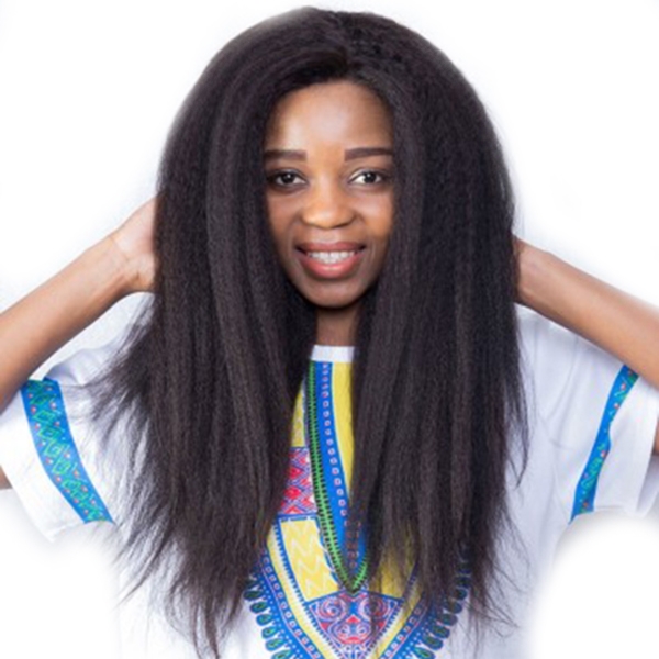 Lace Wigs Glueless Lace Front Pontail Wigs 250% Density Natural Color Pre Plucked Kinky Straight Hair Natural Hair Line For Black Women