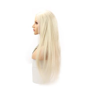 Color 60# Real Blonde Lace Front Human Hair Wigs Pre Plucked Free Part Bleached Knots Human Hair Wigs - Image 4