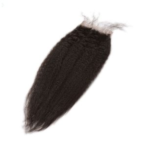 4x4 HD Lace Closure Ftontal Natural Color Kinky Straight Brazilian Remy Human Hair Free Part Lace Closure 4x4 inches - Image 3