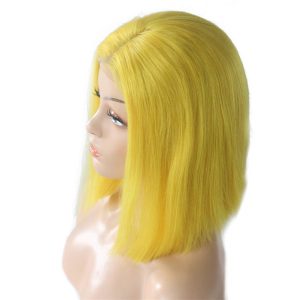 150% Straight Yellow Short Bob Human Hair Wigs Brazilian Remy Pre Plucked Bob Wig Transparent Lace Wigs Glueless Wigs - Image 6
