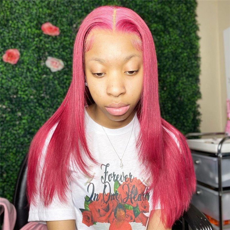 Straight Orange Ombre Colored Human Hair Wigs Bleached Knots Human Hair Wigs Brazilian Green Ombre Lace Front Wig Pre Plucked - Image 5