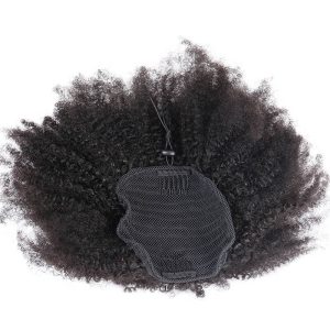 Afro Kinky Curly Ponytail For Women Natural Black Remy Hair 1 Piece Clip In Ponytails Human Hair Products - Image 3
