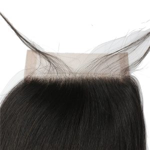 HD Lace Frontal Indian Hair Closure Hairpiece 4x4 inch Sew in Closure 10inch Natural Color - Image 4