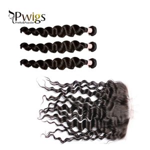 Brazilian Remy Hair Bundles With Frontal Loose Deep Wave 3 Bundles With 13x6 Lace Frontal Closure Human Hair - Image 7