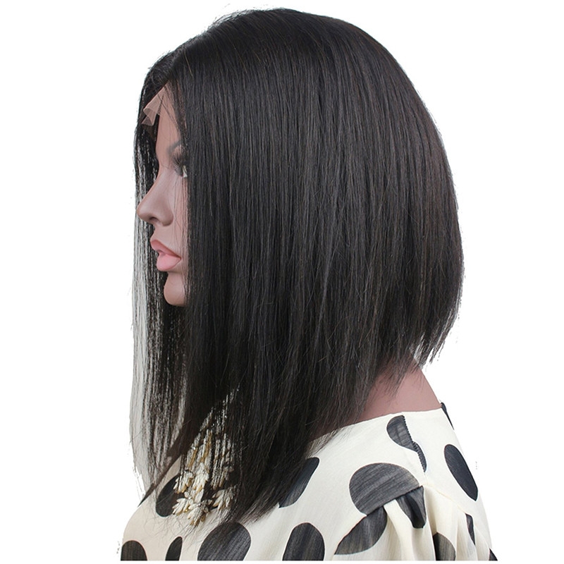 Short Bob Wigs Peruvian Hair Silk Straight 10-14 Human Hair Lace Wigs - Image 4