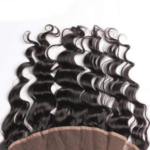 Ear To Ear Lace Frontal Closure Loose Wave Hairstyles Brazalian Remy Hair 13x4i nchs Natural Color - Image 2