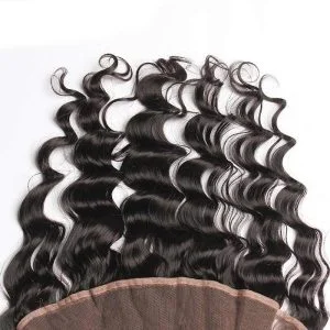 Alternative view of Ear To Ear Lace Frontal Closure Loose Wave Hairstyles Brazalian Remy Hair 13x4i nchs Natural Color