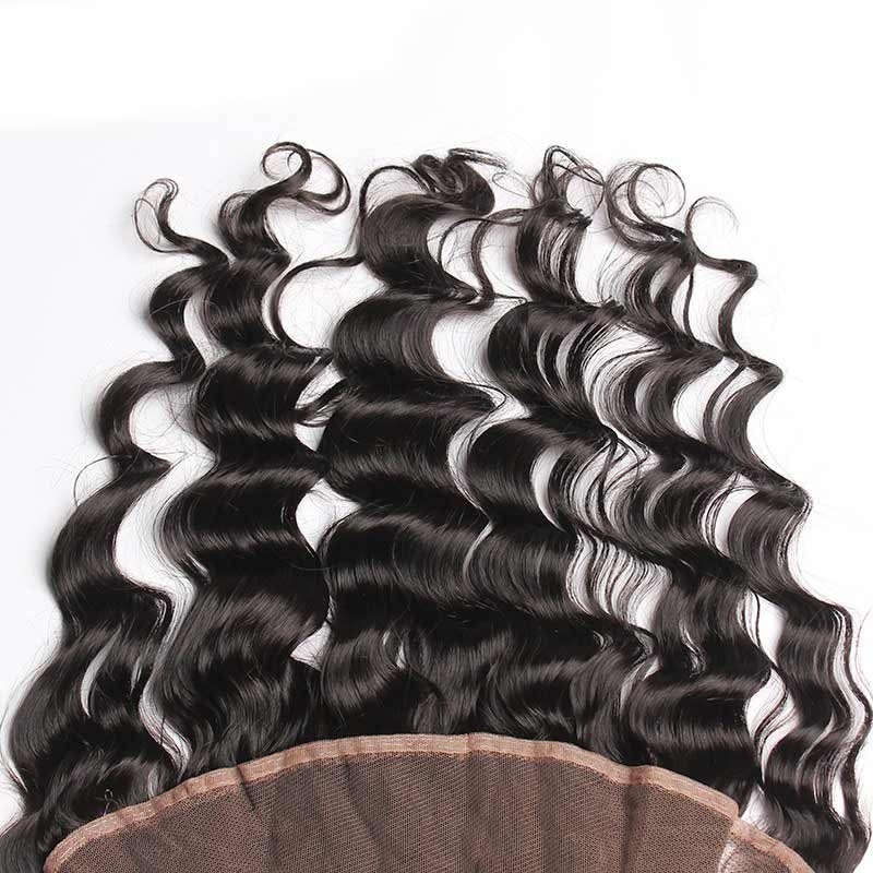 Ear To Ear Lace Frontal Closure Loose Wave Hairstyles Brazalian Remy Hair 13x4i nchs Natural Color - Image 2