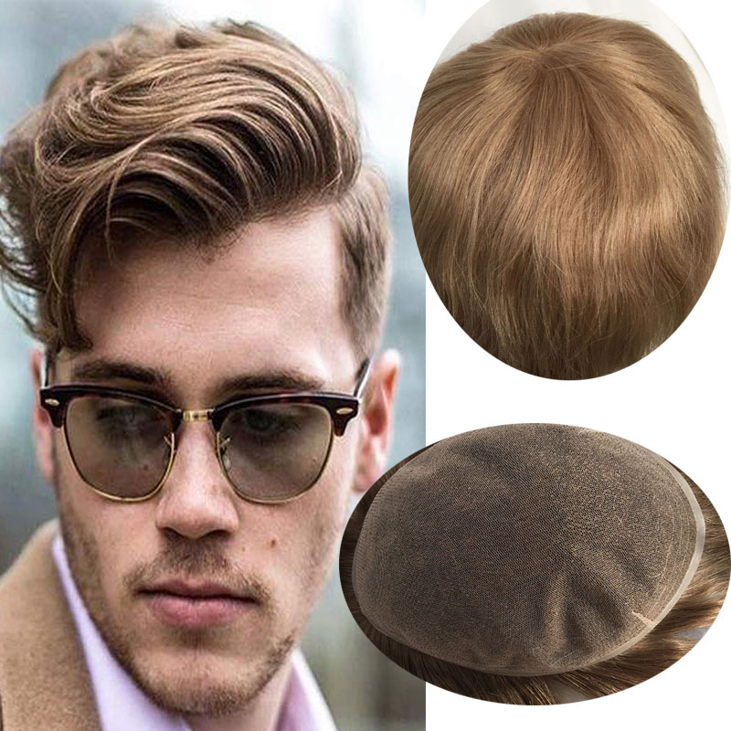 Swiss Full Lace Men's Toupee 1B Color 100% European Human Hair Toupee For Men 8 x10 Inch Lace Mens Wigs Hair System - Image 12