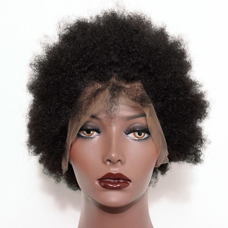 Lace Front Wig Brazilian Human Hair Wigs Kinky Curly Natural Color Lace Wigs For Blace Women - Image 5