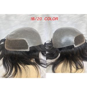 Toupee for Men Human Hair Men's Thin Skin Hair system with French Lace Hair Line Front 8x10 Inches Men Wigs Touppe For Black Men 22# color - Image 16