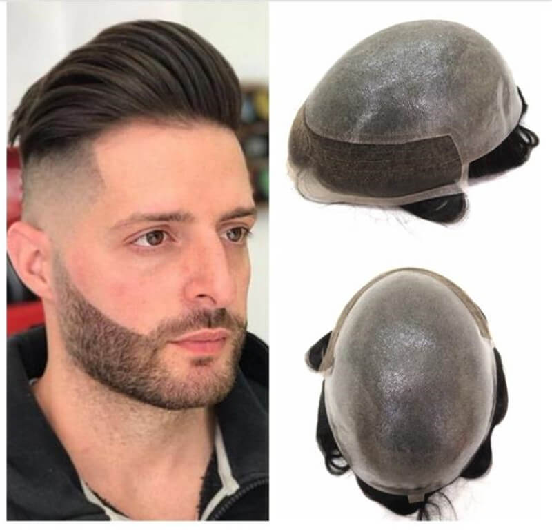 PU Skin Toupee for Men With Franch Lace Frontal 10x8inch Hair Replacement for Men's Hairpiece Human Hair Men Toupee - Image 17