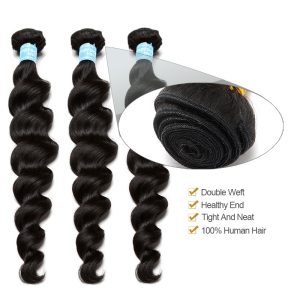 Alternative view of Loose Wave Brazilian Remy Hair 3 Pcs Brazilian Hair Weave Bundles 8A Hair Products Curly Human Hair Extensions