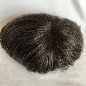 Toupee For Man's Hair Replacement System Wigs With Soft Thin 10"X 8" Mono Lace Hairpiece 90% #5 Brown Human Hair Mixed 10% Grey Hair - Image 11