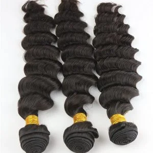 Alternative view of Hair Extension Hairdo Bundles of Hair Deep Wave Brazilian Hair Weave Style