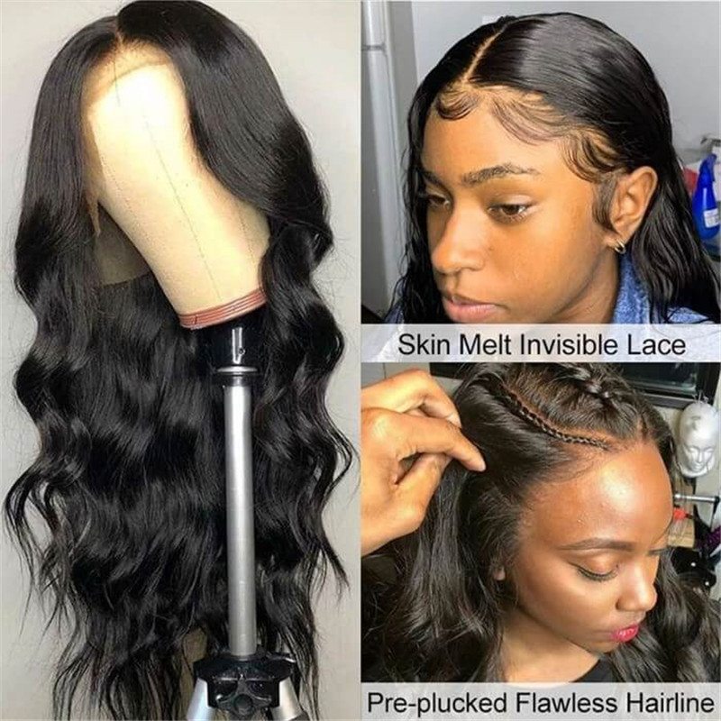 Body Wave 13*6 Hd Transparent Lace Front Wigs 100% Human Hair Pre Plucked 30 Inch - Image 2