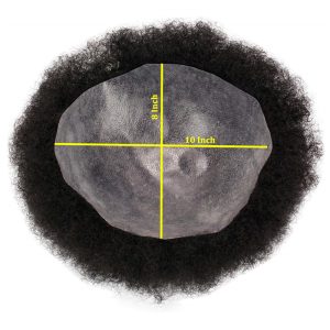 Human Hair Afro Curly Mens Toupee Hairpiece Wig Base with Hard PU Reforced Size 10x8 inch #1B Off Black - Image 37