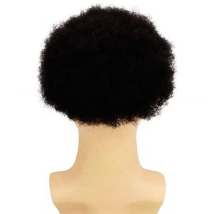 Human Hair Afro Curly Mens Toupee Hairpiece Wig Base with Hard PU Reforced Size 10x8 inch #1B Off Black - Image 35