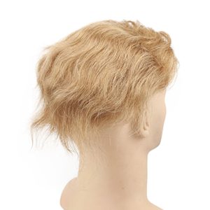 Men's Toupee Human Hair Thin Skin Hairpiece Hair Replacement System Monofilament Net Base for Men (#21) - Image 3