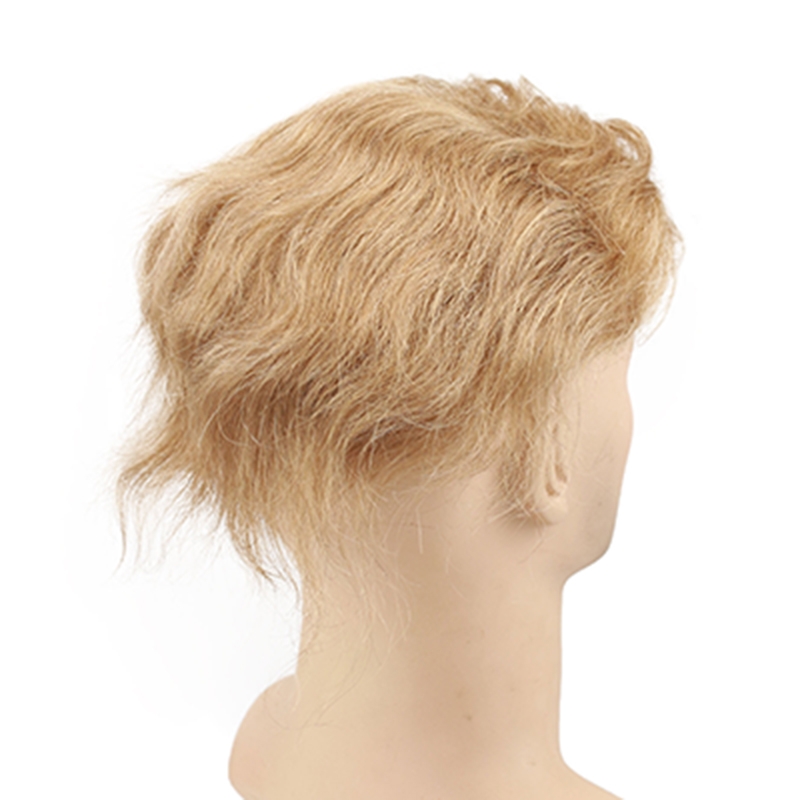 Men's Toupee Human Hair Thin Skin Hairpiece Hair Replacement System Monofilament Net Base for Men (#21) - Image 3