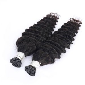 Deep Wave I Tip Hair Extensions Microlinks Brazilian Virgin Hair Bulk Curly I Tip Hair Extensions For Black Women Pwigs - Image 4
