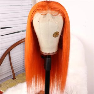 Alternative view of Fashion Peruvian Hair Lace Front Fall Orange Color Styled Wig