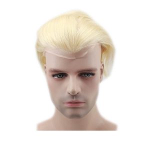 Alternative view of Color #613 French Lace Men Toupee For Men Bleached and tiny Knots Hair Replacement