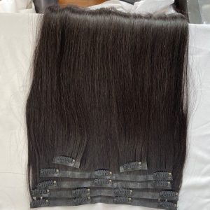 Straight Tape Clips Hair Extensions 100% Peruvian Human Raw Adhesive Double Siding Clips Remy Hair 120g - Image 3
