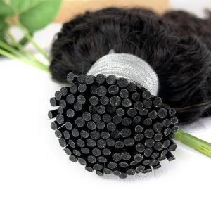 Alternative view of 4B 4C I Tip Kinky Curly Hair Extensions Raw Mongolian Hair Extensions Virgin Curly Hair Extensions