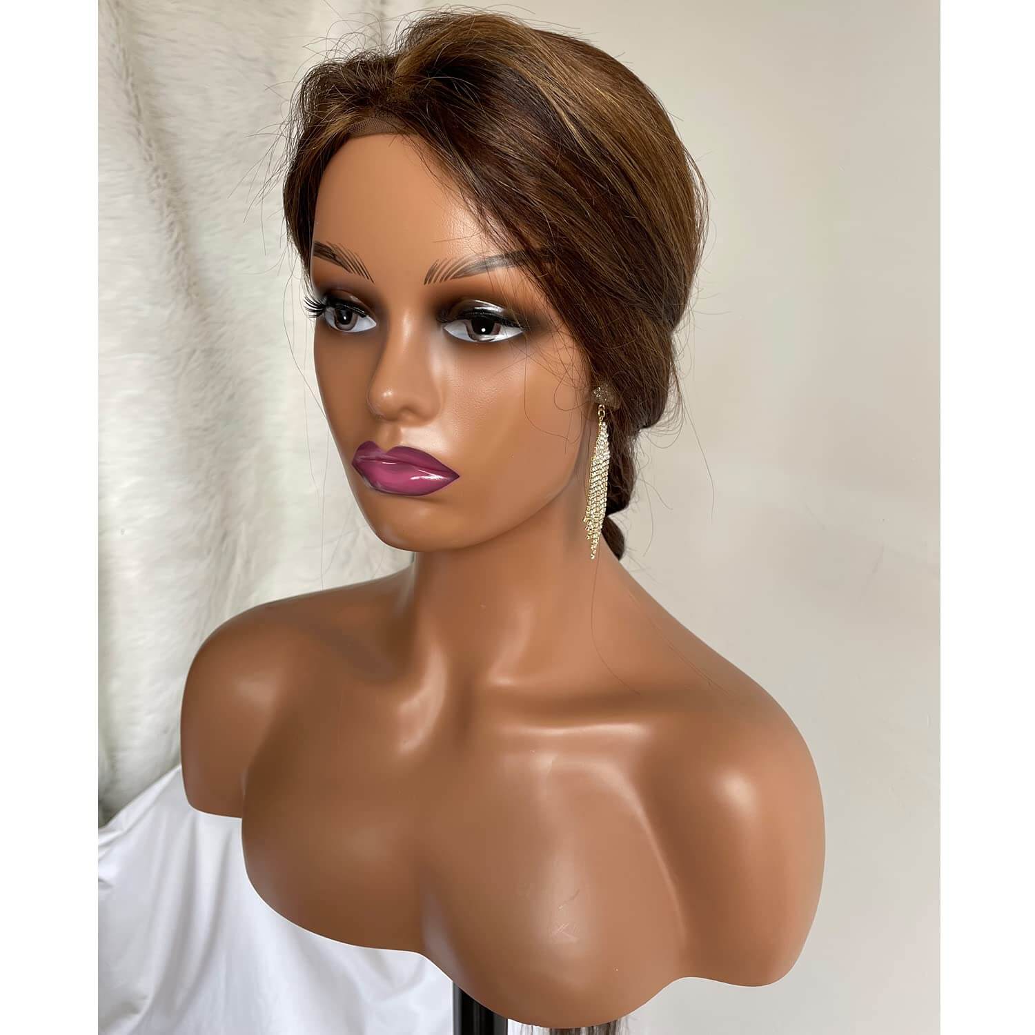 PWig Mannequin Heads 3Colors Bust Female Realistic Manikin Head with Face and Shoulders for Wigs Beauty Accessories Displaying - Image 32