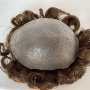 Men Toupee 100% Remy Human Hair 0.02-0.03mm Ultra Thin Skin PU Base Men Toupee Hair Prosthesis 8x10inch Hair Replacement System Remy Hair Pieces 7# Brown - Image 4