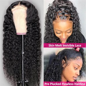 Alternative view of Hd Transparent Deep Wave Lace Front Wig 13*6 Human Hair T Part Lace Wigs For Sale