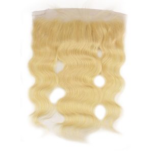 613 Blonde Lace Frontal Closure Brazilian Body Wave Hair 13x4 Closure Human Hair Bleached Knots With Natural Baby Hair - Image 3