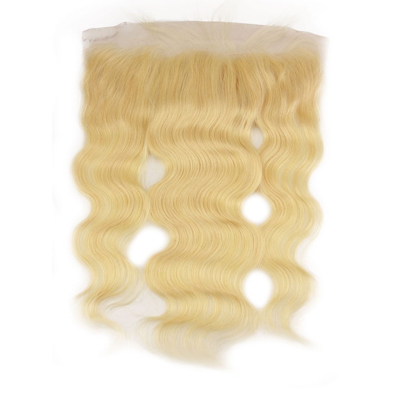 613 Blonde Lace Frontal Closure Brazilian Body Wave Hair 13x4 Closure Human Hair Bleached Knots With Natural Baby Hair - Image 3