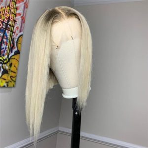 Short Bob #2/#60 Ash Blonde Lace Front Human Hair Wigs For Women Brazilian Remy Hair Bob Straight Lace Front Wig Pre Plucked - Image 5