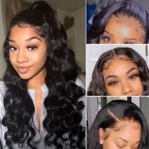 Loose Wave Invisible HD Transparent Lace Front Human Hair Wigs Brazilian Human Hair Remy Lace Frontal Wig Pre-Plucked Closure Wig for Women - Image 7
